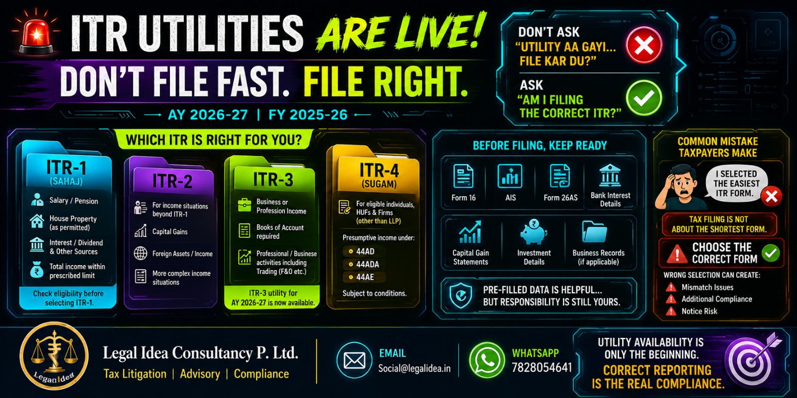 ITR Utilities Are Live for AY 2026-27. The Bigger Question Isn't "When Will You File?" It's "Are You Filing the Right Return?"